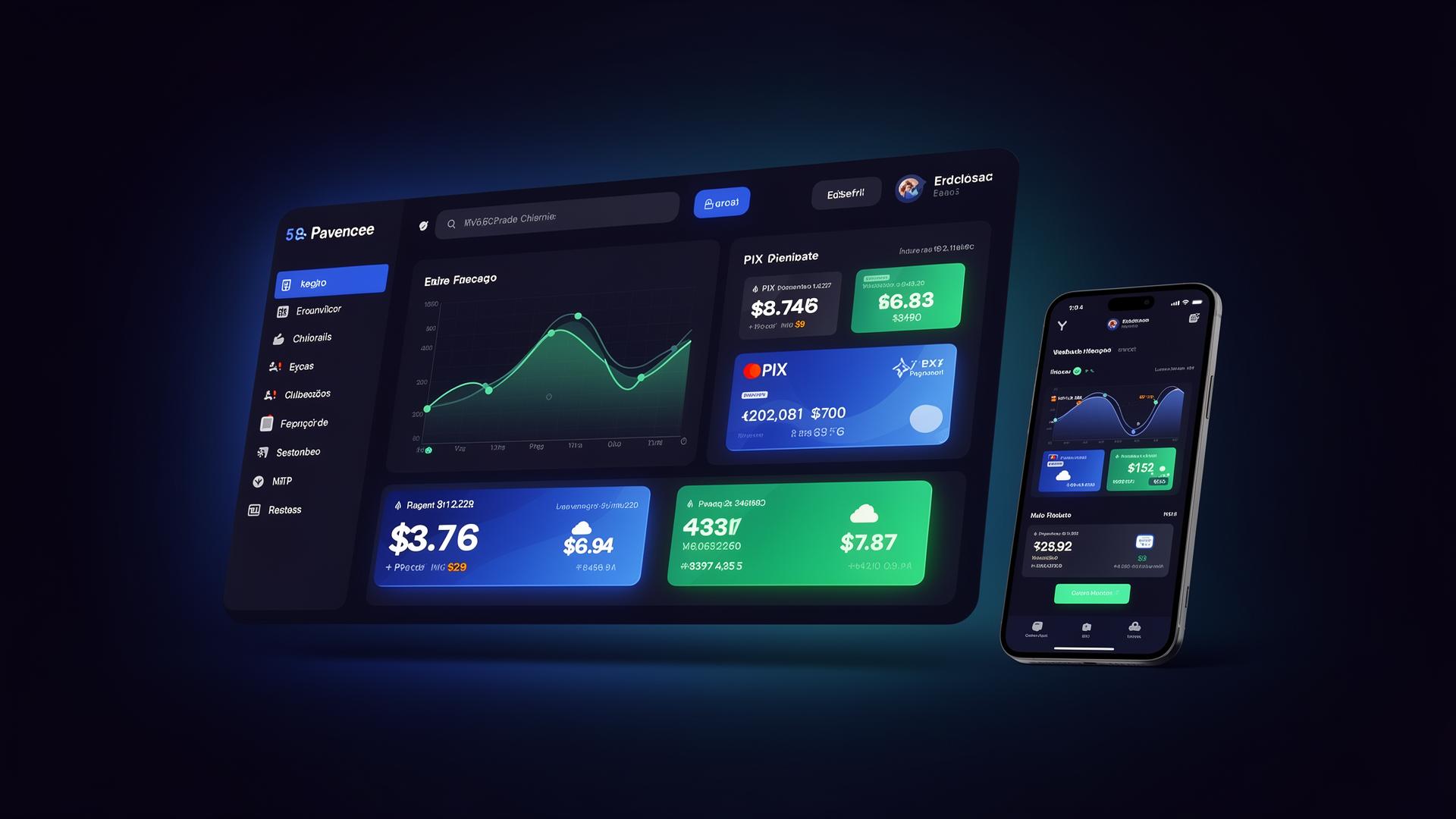 Dashboard do NitroERP Hub no desktop e celular